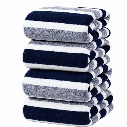 4 Pcs Large Microfiber Bath Towel Set, 34.6" x 67"(Gray)