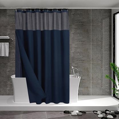 N&Y HOME Waffle Weave Shower Curtain with Snap-in Liner Set White, 71x72