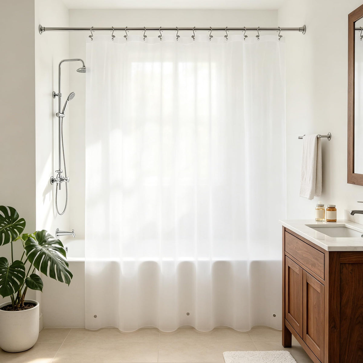 Barossa Design Oeko-tex Certified Shower Curtain Liner Standard Size, Clear