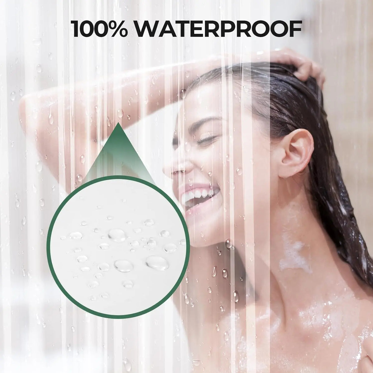 AmazerBath 2-Pack 3G Waterproof PEVA Inner Shower Curtain Liners, Lightweight with Weighted Stones, 12 Rustproof Metal Grommets, Washable Water-Resistant EVA Grommet Options for Bathroom Decor, Inner Shower Curtain Liner