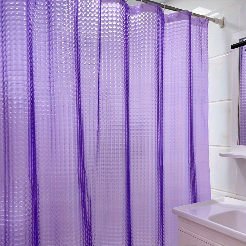1pc EVA cat-eye pattern 3D shower curtain, ice block crystal texture shower curtain, with 12 hooks, semi-transparent bathroom partition curtain, home decoration, shower curtain liner, bathroom accessories, shower curtain size: 70.87in * 70.87in