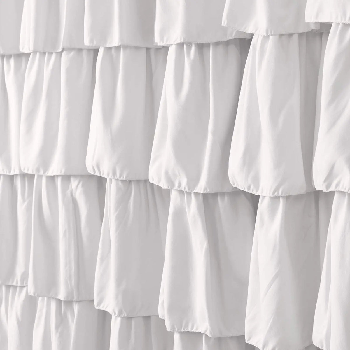 Ruffle Trim Shower Curtain, Soft Washable Polyester Cloth, Fabric Shower Curtain, Shower Curtains Washable, Water-repellent Shower Curtain, Bathroom Accessories, Home Decor Supplies, Waterproof Bathroom Curtain, Bathroom Decoration Accessories