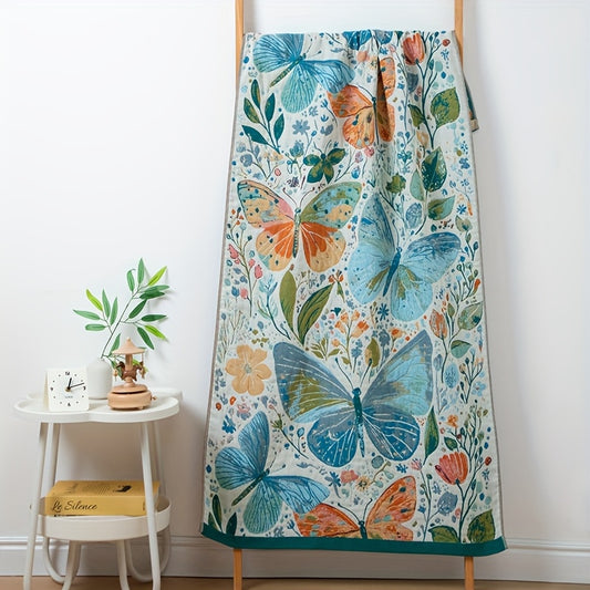 New Style Pure Cotton Gauze Bath Towel, Extra Large and Thick, Luxury Yarn-dyed Jacquard with Floral Pattern, for Couples Home Use, Water-absorbent and Quick-drying, Multi-layer Gauze, Skin-friendly and Breathable, Large Adult Bath Towel for Wrapping