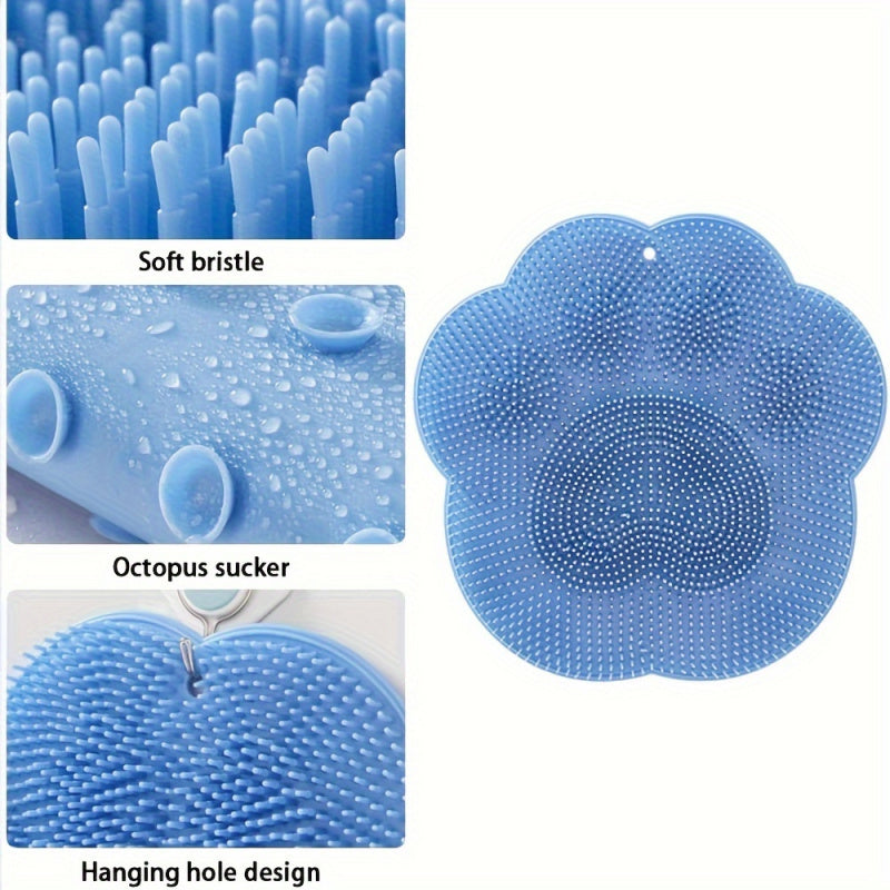 1pc Bath Massage Mat, Foot Washer, Back Scrubber, Shower Foot Mat, Bathroom Additions, Shower Supplies, Bathroom Foot Scrubber