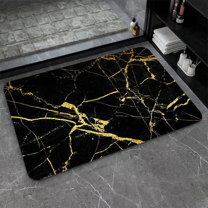 Diatomaceous Earth Bath Mat,Black Funny Skull Non-Slip Volume Super Absorbent Fast Drying for Bathroom Kitchen Door mat,Eco-Friendly Easy to Clean 16×24Inch (40 * 60cm)