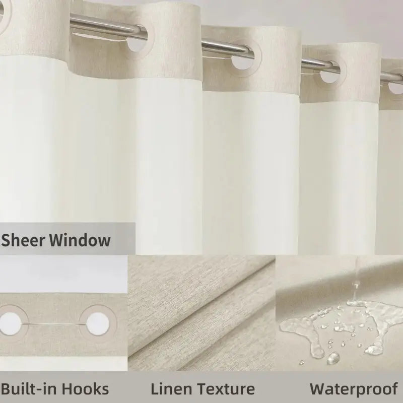Double-layer shower curtain, simple waterproof bathroom curtain, modern interior bathroom decoration item, essential for home, hotel, salon, and dormitory