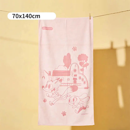 L Disney Quick-Dry Bath Towels Absorbent and Soft Judy & Nick Face Towel