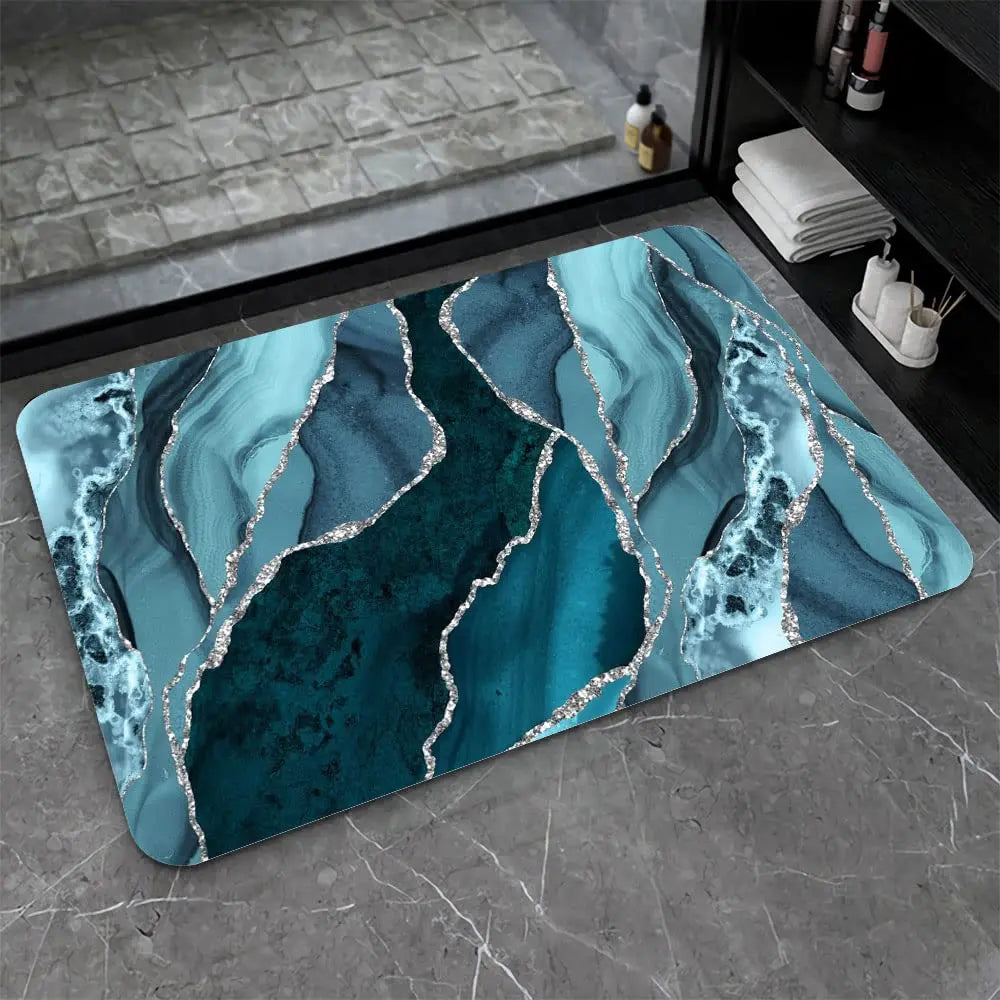 Diatomaceous Earth Bath Mat,Black Funny Skull Non-Slip Volume Super Absorbent Fast Drying for Bathroom Kitchen Door mat,Eco-Friendly Easy to Clean 16×24Inch (40 * 60cm)