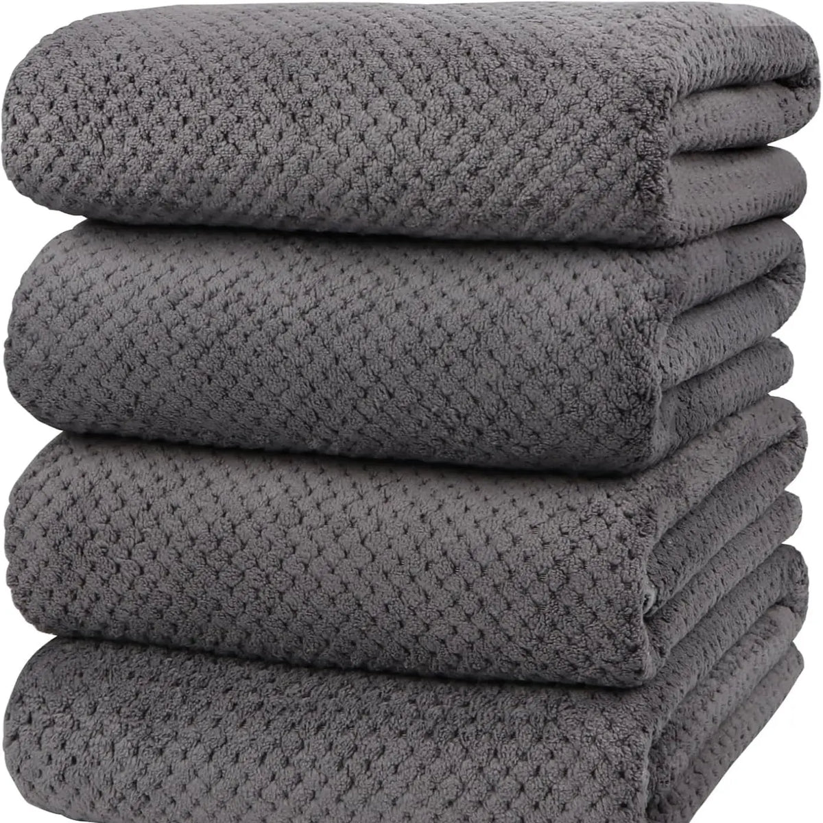 Bath Towel Set Pack of 4, 35.4"x 71" Microfiber Ultra Soft Highly Absorbent Bath Towel, Lightweight and Quick Drying Towels for Body, Sport, Yoga, SPA, Fitness, Grey