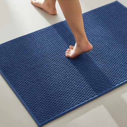 TYUU Bathroom Rugs Non Slip Washable, Super Absorbent Thin Bath Mat Small Quick Dry Low Pile Bathroom Rug, White 16"x24" / 1'4" x 2'