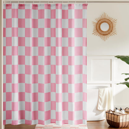 Ohocut Checkered Shower Curtain, Sage Green Shower Curtains for Bathroom, Cute Retro Checkboard Shower Curtain Vintage Aesthetic, Washable Fabric Bath Curtain 72''x72''