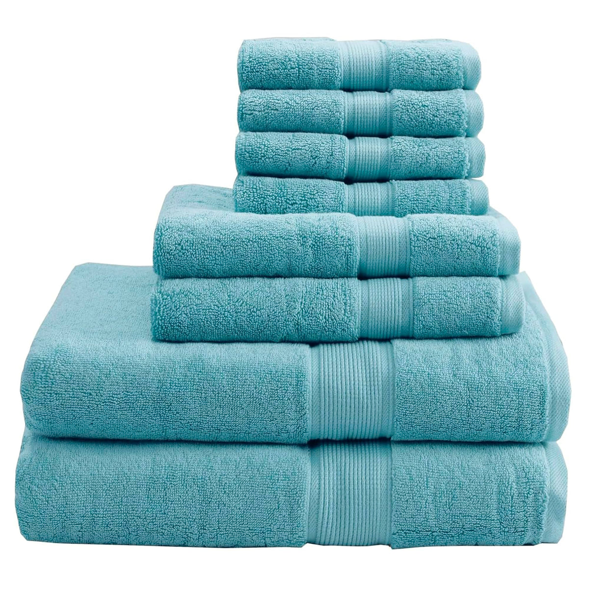 Madison Park 800GSM 100% Cotton Bathroom Bath Towel Set of 8, Natural
