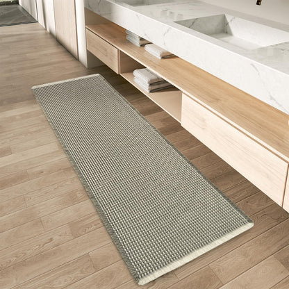 Upgraded Waffle Bath Mat Ultra Absorbent Non Slip Bathroom Mat, 17" x 24"