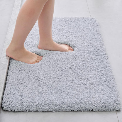 Disolla White Bathroom Rugs 17x24, Microfiber Non-Slip Plush Small Bath Mat