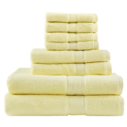 Madison Park 800GSM 100% Cotton Bathroom Bath Towel Set of 8, Natural