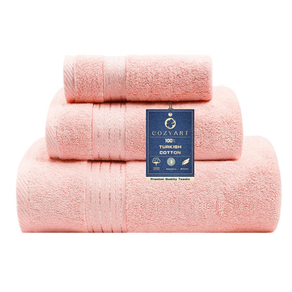 COZYART Luxury Bath Towel Set 6 Pcs, Dark Green 100% Turkish Cotton 650 GSM