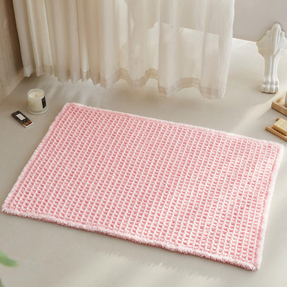 TYUU Waffle Bath Mat, Boho Bathroom Rugs Non Slip Washable, 30x20 Khaki
