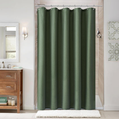 Naturoom Linen Shower Curtain 72 Inch Long for Bathroom Beige 1 Panel