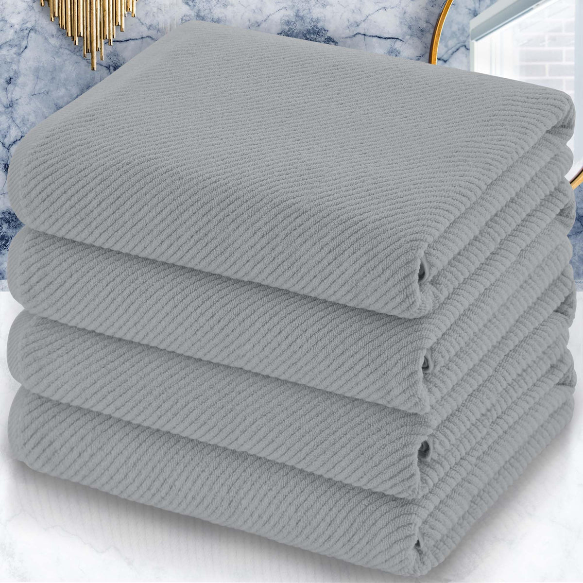 VOOVA & MOVAS 6PC Towel Set, 100% Cotton, Aqua Teal