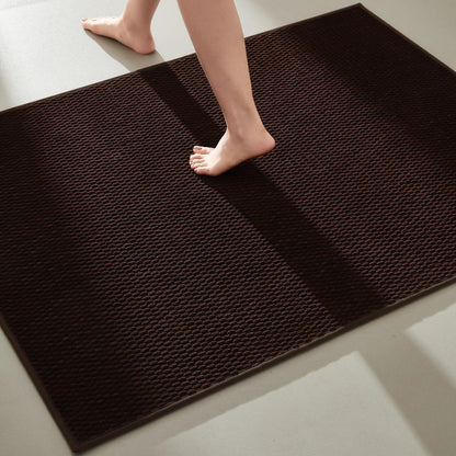 TYUU Bathroom Rugs Non Slip Washable, Super Absorbent Thin Bath Mat Small Quick Dry Low Pile Bathroom Rug, White 16"x24" / 1'4" x 2'