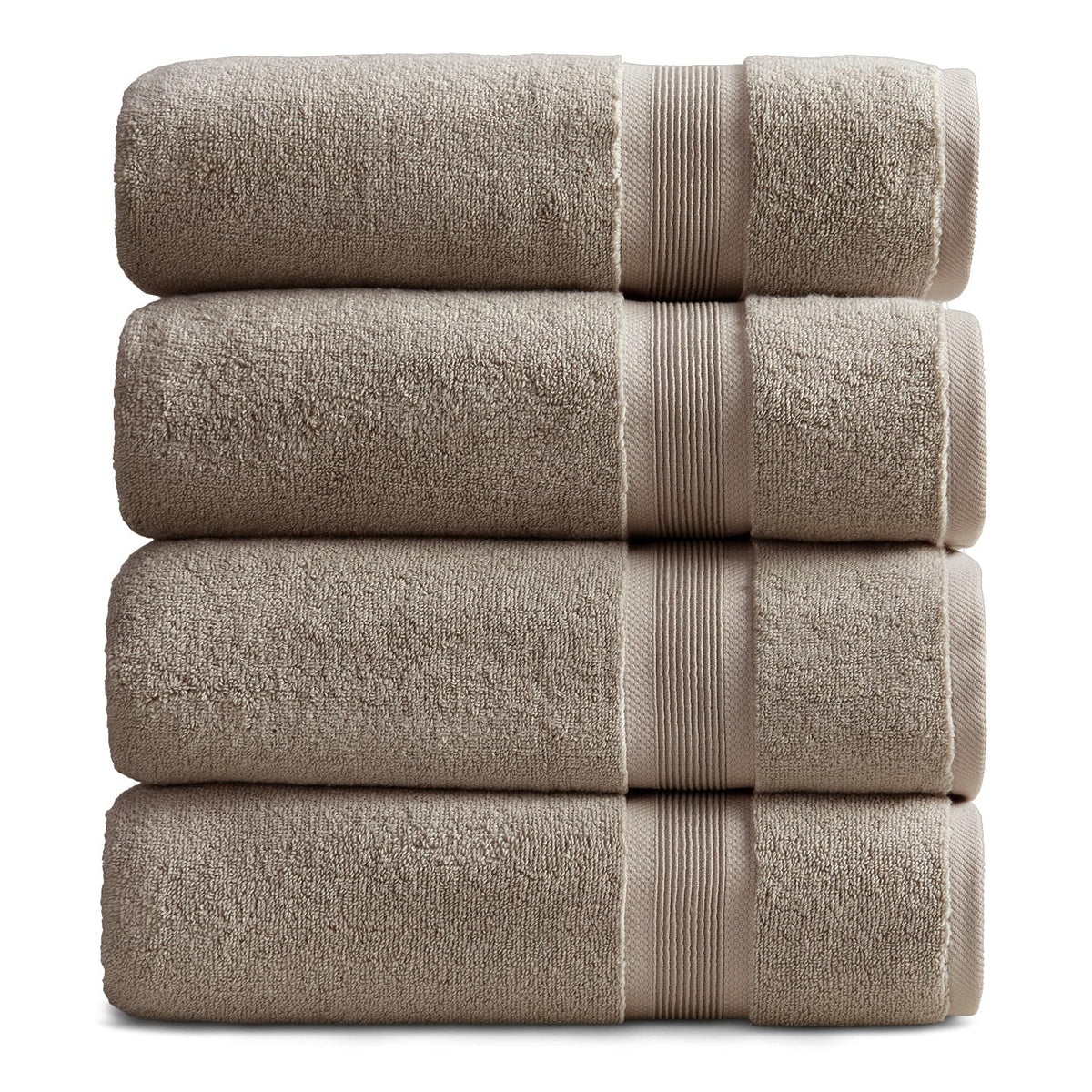 Springtree Home Luxury Bamboo Rayon Plush Bath Towel Set | 4-Pack | White
