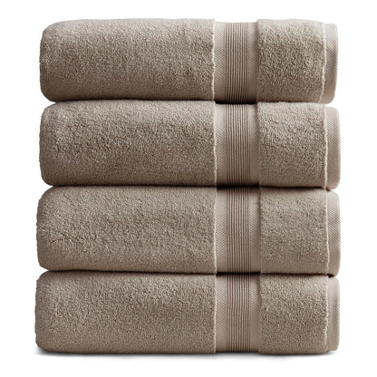 Springtree Home Luxury Bamboo Rayon Plush Bath Towel Set | 4-Pack | White