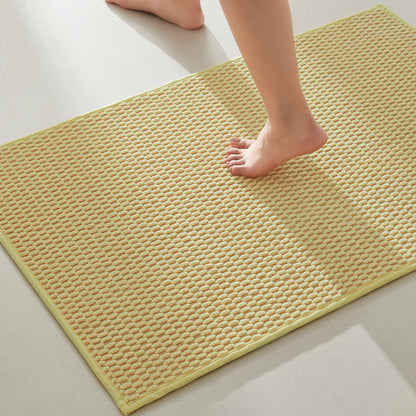 TYUU Bathroom Rugs Non Slip Washable, Super Absorbent Thin Bath Mat Small Quick Dry Low Pile Bathroom Rug, White 16"x24" / 1'4" x 2'