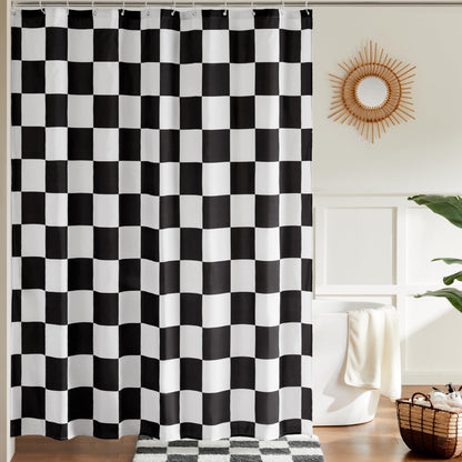 Ohocut Checkered Shower Curtain, Sage Green Shower Curtains for Bathroom, Cute Retro Checkboard Shower Curtain Vintage Aesthetic, Washable Fabric Bath Curtain 72''x72''