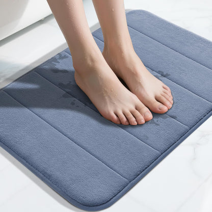 Yimobra Memory Foam Bath Mat, Super Soft & Absorbent Bathroom Rug, Grey