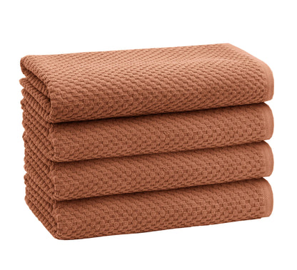 COTTON CRAFT Euro Spa Waffle Weave Bath Towels - Set of 4 Linen Towels
