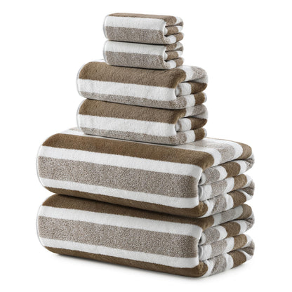 REDKISS 6-Piece Microfiber Bath Towel Set, Ultra Soft, Highly Absorbent & Quick Dry, 35x70 Inch Oversized, Light Gray Towels for Bathroom, Spa, Gym, 2 Bath 2 Hand 2 Washcloths
