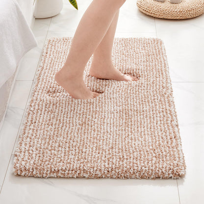 Disolla White Bathroom Rugs 17x24, Microfiber Non-Slip Plush Small Bath Mat