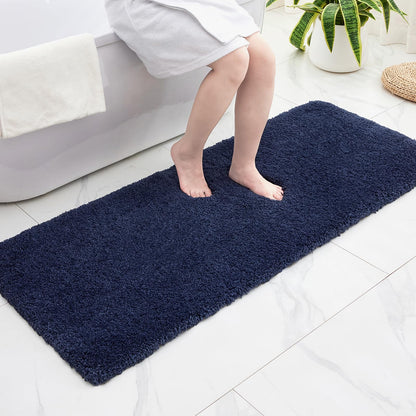 Disolla White Bathroom Rugs 17x24, Microfiber Non-Slip Plush Small Bath Mat