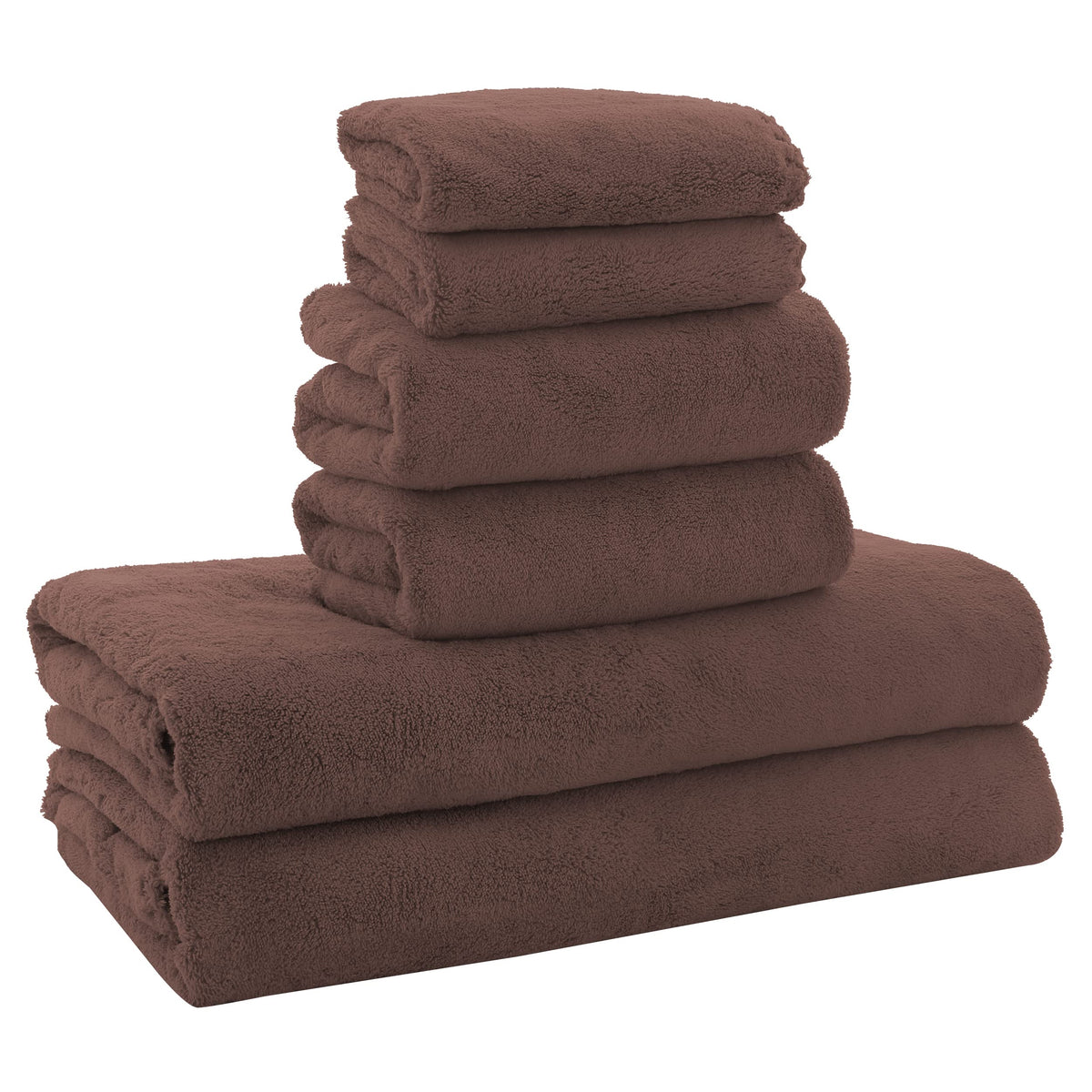 MOONQUEEN Ultra Soft Towel Set - Quick Drying - 2 Bath Towels 2 Hand Towels 2 Washcloths - Microfiber Coral Velvet Highly Absorbent Towel for Fitness, Bathroom, Sports, Yoga, Travel-Grey 6 Pcs