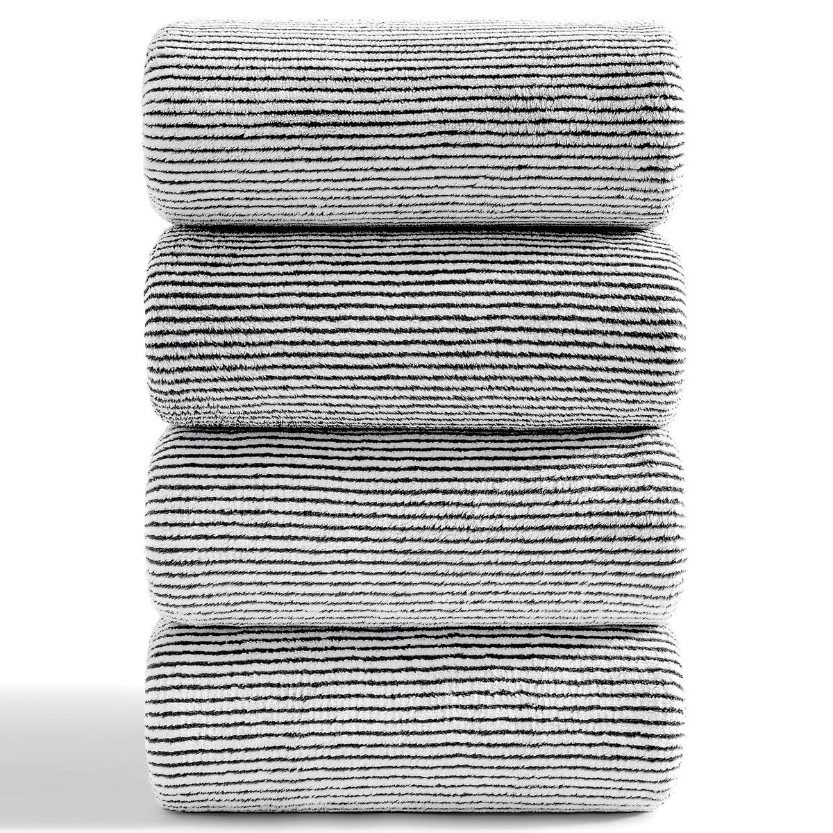 4 Piece Bath Towel Set 35"x70"Oversized Bath Towel for Bathroom Ultra Soft Fluffy Extra Large Bath Sheet Luxury Premium Bathroom Towel Highly Absorbent Quick Dry Shower Towel for Hotel Spa,Black White