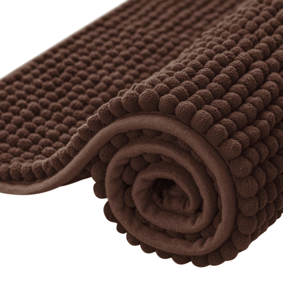 SUBRTEX Bathroom Rugs Chenille Bath Rug Soft Short Plush Bath Mat Soft Shower Mat Water Absorbent Shower Mat Quick Dry Machine Washable(White,18" x 24")