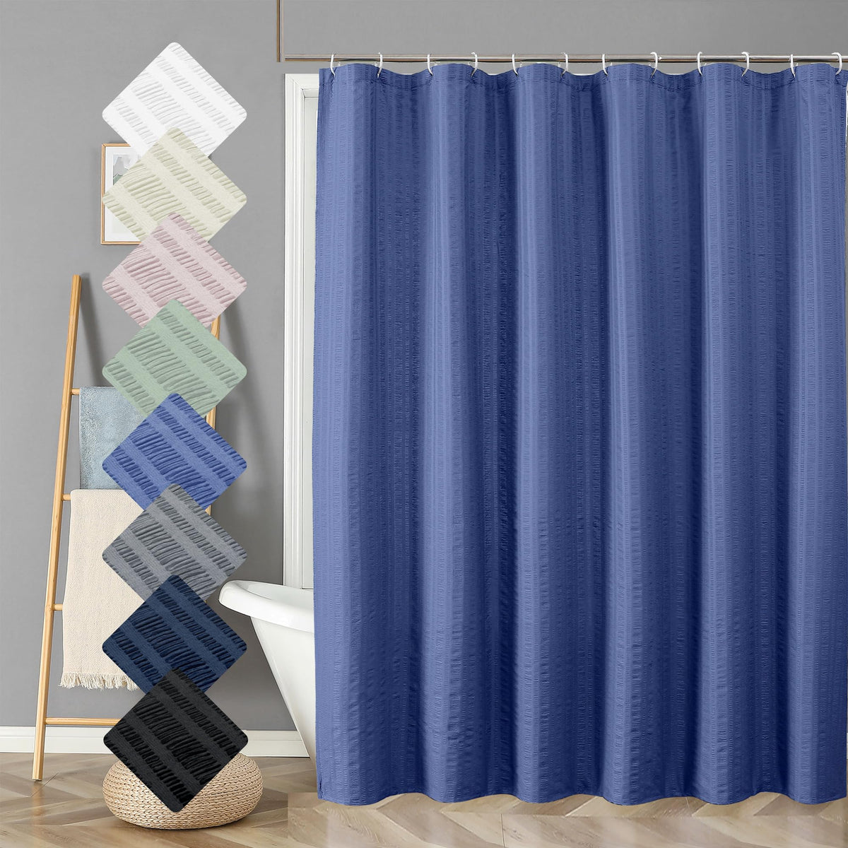 Aiyufeng Moga Sage Green Shower Curtain - 3D Embossed Textured Shower Curtains for Bathroom, Luxury Polyester Cloth Bath Curtain, 72Wx72H, Green