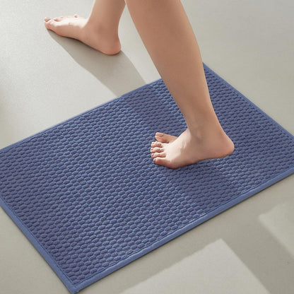 TYUU Bathroom Rugs Non Slip Washable, Super Absorbent Thin Bath Mat Small Quick Dry Low Pile Bathroom Rug, White 16"x24" / 1'4" x 2'