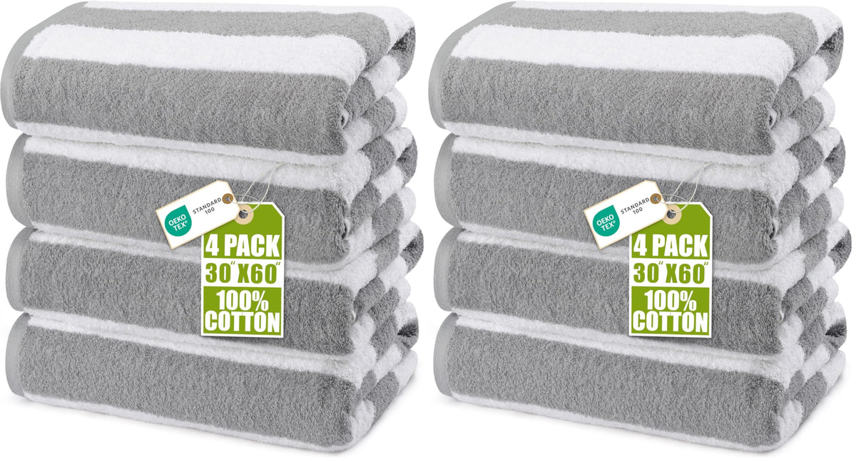 Utopia Towels Beach Towels, 4 Pack, 30x60 in, Bath Towels Cotton, Variety
