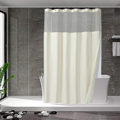 N&Y HOME Waffle Weave Shower Curtain with Snap-in Liner Set White, 71x72