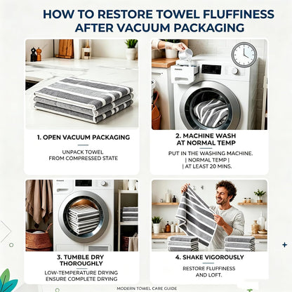 4 Pcs Large Microfiber Bath Towel Set, 34.6" x 67"(Gray)