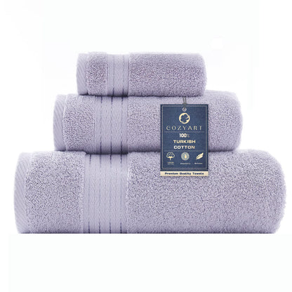 COZYART Luxury Bath Towel Set 6 Pcs, Dark Green 100% Turkish Cotton 650 GSM