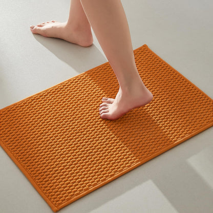 TYUU Bathroom Rugs Non Slip Washable, Super Absorbent Thin Bath Mat Small Quick Dry Low Pile Bathroom Rug, White 16"x24" / 1'4" x 2'