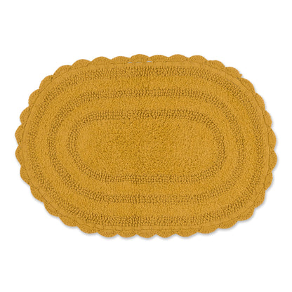 DII Crochet Collection Reversible Bath Mat, Small Oval, 17x24, White