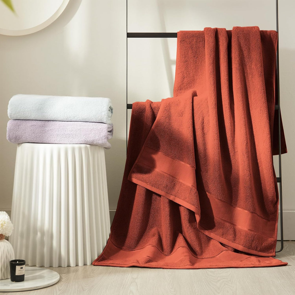 Marvione Bath Towels Set 6 Piece, 100% Turkish Cotton Luxury Towels