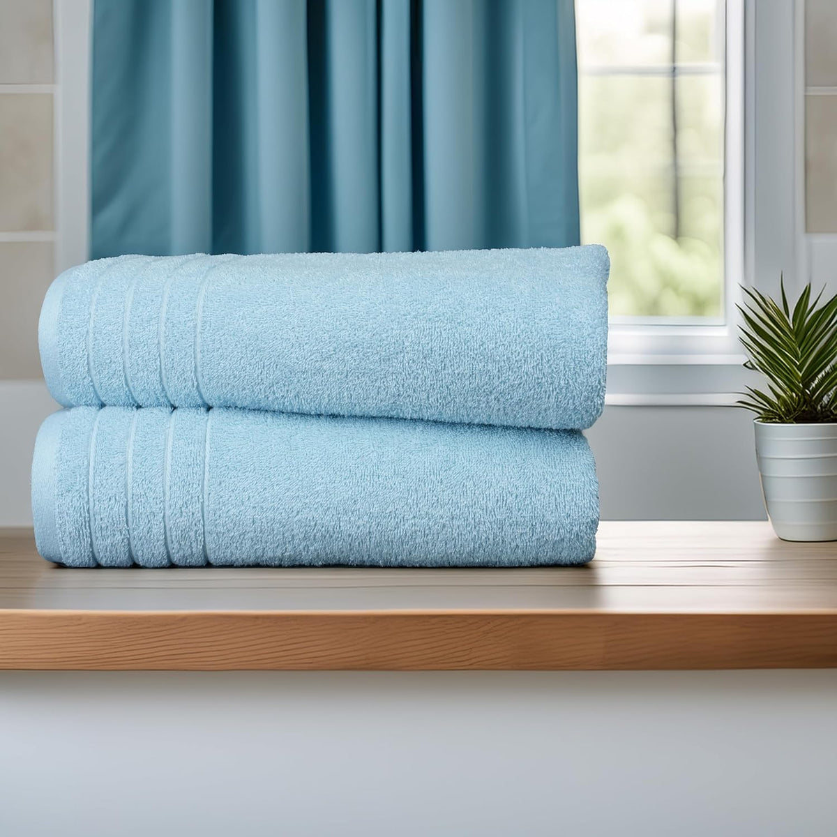 Tens Towels 8 Piece Towel Set, 2 XL Bath, 2 Hand, 4 Washcloth, Sky Blue