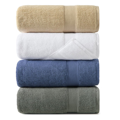 REDKISS 100% Luxury Cotton Bath Towels 4-Pack, Ultra-Thick, Plush, Soft & Highly Absorbent for Bathroom, Hotel, Spa and Home - 27" x 55"