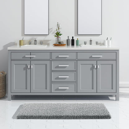 Yimobra Bathroom Rugs Non Slip Washable, Ultra Soft and Water Absorbent Bath Mats, Fluffy Shower Mat Outside, Plush Matts for Bathroom Floor/Sink, 24X17, Home Decor Accessories, Light Gray and White