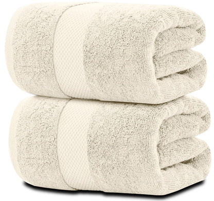 White Classic Luxury Soft Bath Sheet Towels - 650 GSM Cotton Luxury Bath Towels Extra Large 35x70 | Highly Absorbent and Quick Dry | Hotel Collection Extra Large Bath Towels Oversized, Taupe, 2 Pack