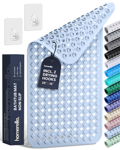 homerella Bathtub Mat Non Slip 35x16 Shower Mat Non Slip Anti Mold BPA Free